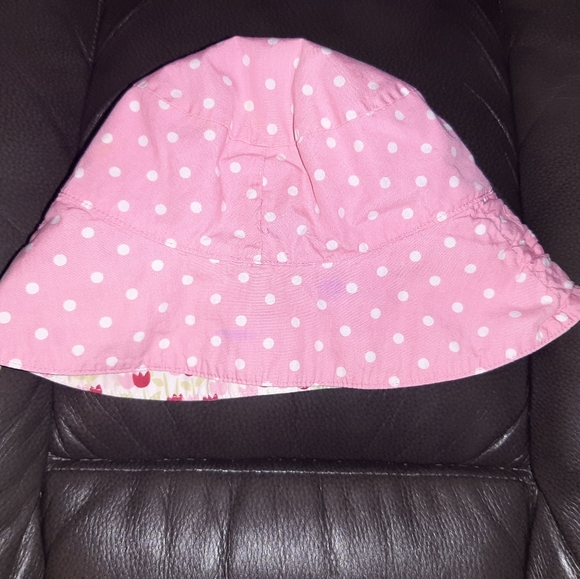 Vintage Gymboree Tip Toe Tulips Reversible Toddler Bucket Hat / Pink Polka Dot - Picture 4 of 8